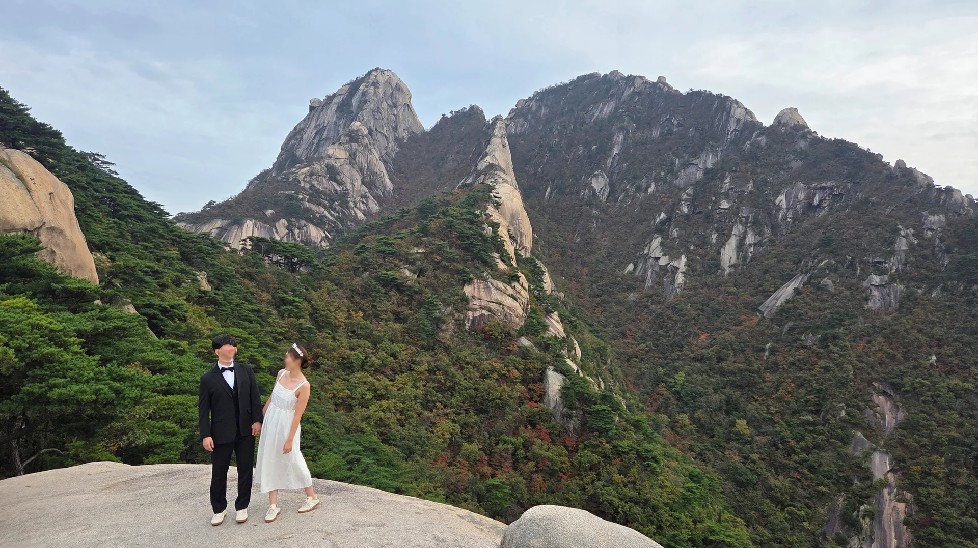 Wedding Photo with Hidden Wall as a Backdrop